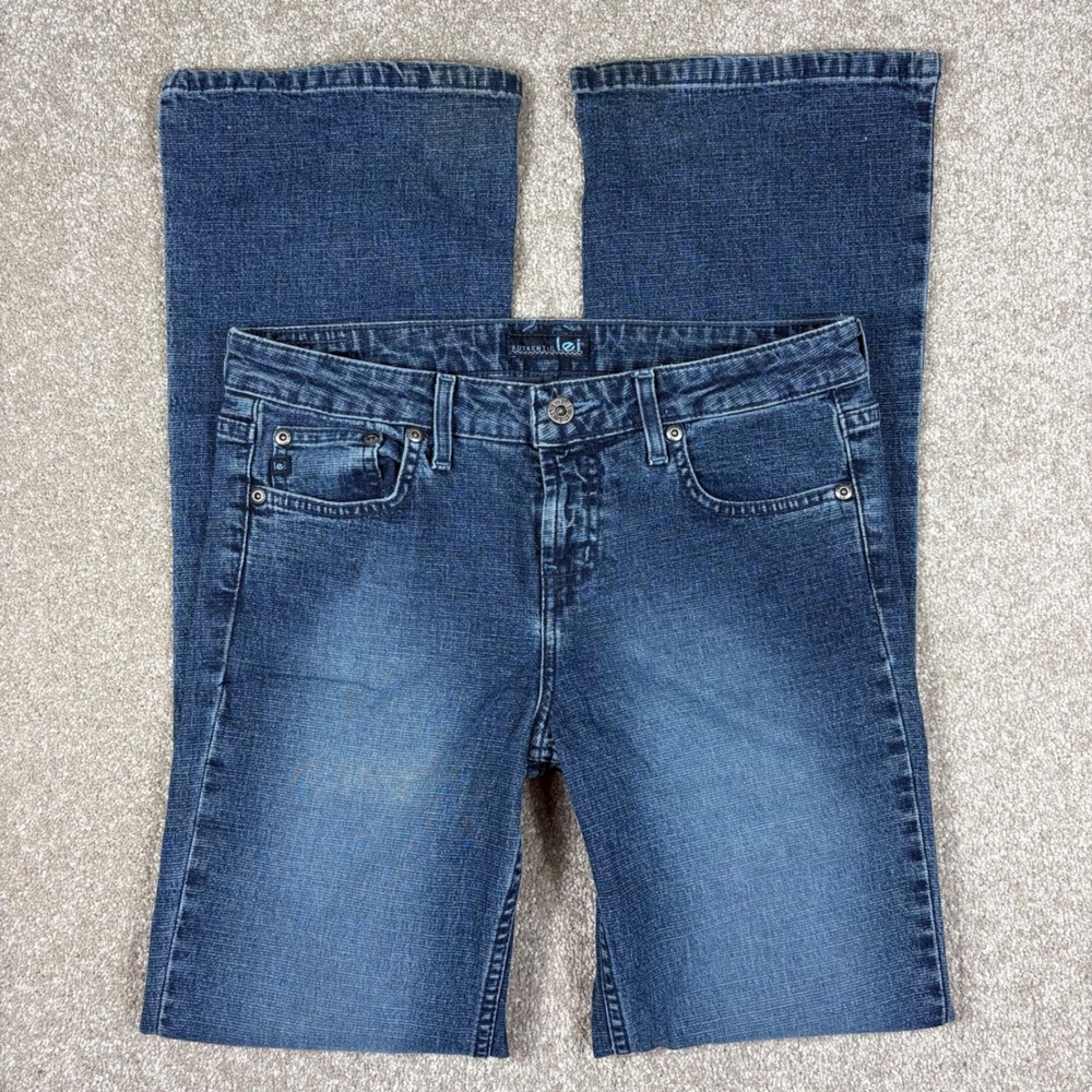 Authentic l.e.i. Women Bootcut Jeans Blue Denim Low Rise Y2K Style 9 26C21552L
